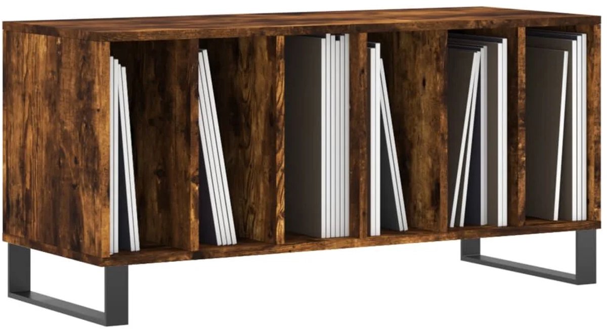 Platenspeler Meubel - LP-kast - Platenspelerkast - Draaitafelstandaard - Platenspelerstandaard - Vintage Displayplank - Gerookt Eiken