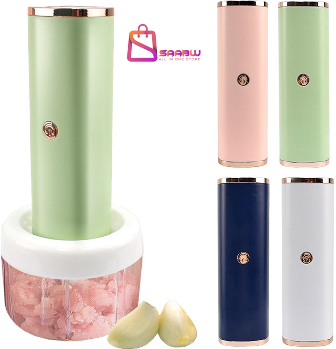 Elektrische Draadloze Hakmolen – Mini Food Chopper 200 ml – Groente- en uienhakker met roestvrijstalen messen – blender – mandoline – groentesnijder – hakmolens – hakmolen electrisch – 76607