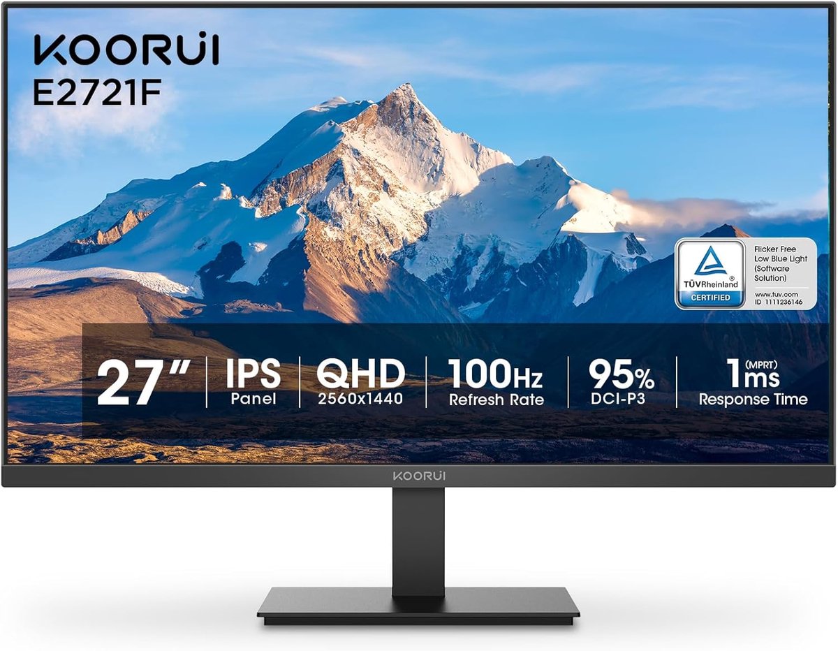Koorui E2721F - QHD IPS Monitor - 27 Inch - 100 Hz - 5 ms