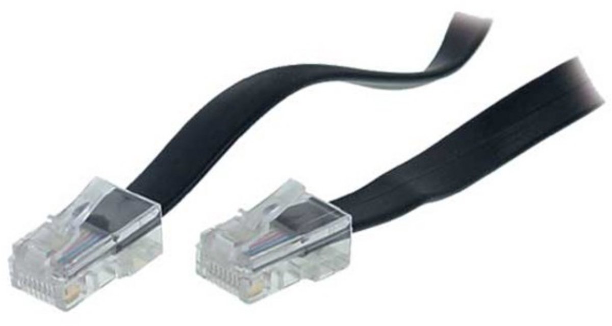 RJ45 - RJ45 8-aderige ISDN telefoonkabel / zwart - 5 meter