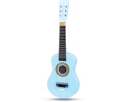 Woet® Houten Speelgoedgitaar met Draagriem - Blauw - Speelgoedinstrument - Mijn eerste Gitaar Inclusief Muziekboekje - Speelgitaar voor Kinderen - Vanaf 3 jaar