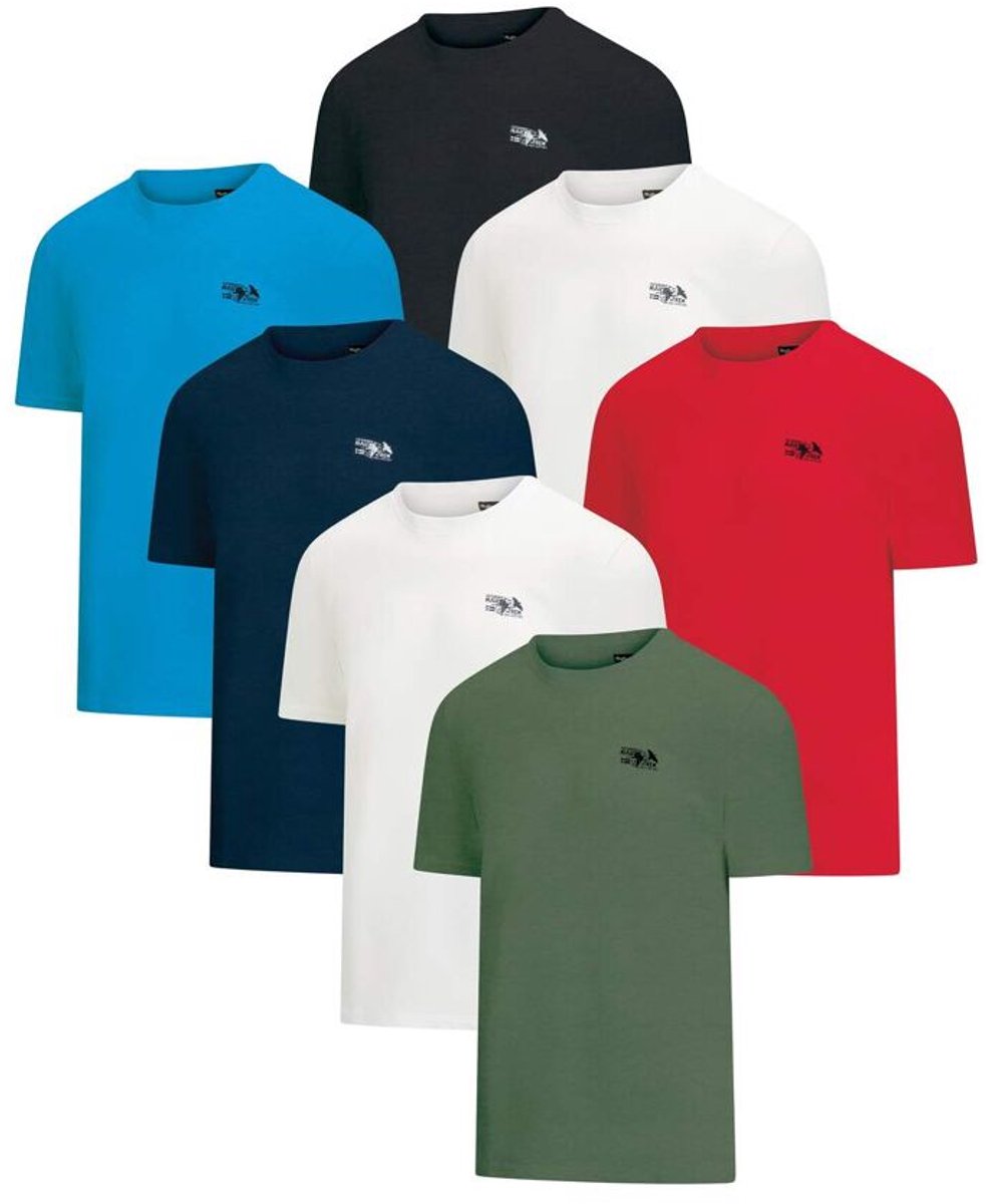 ATLAS FOR MEN - Set van 7 Heren T-shirts met Korte Mouwen - 100% Katoen, Ronde Hals, Verkrijgbaar in Maten van M tot 5XL - 3XL