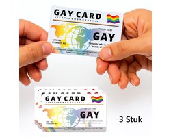 Set van 3x Gay Identiteitskaarten – Wit – Humor Cadeau – Regenboog Design – PVC Kaart – Lifetime Membership – Pride Accessoire – LGBTQIA+ Feestartikel