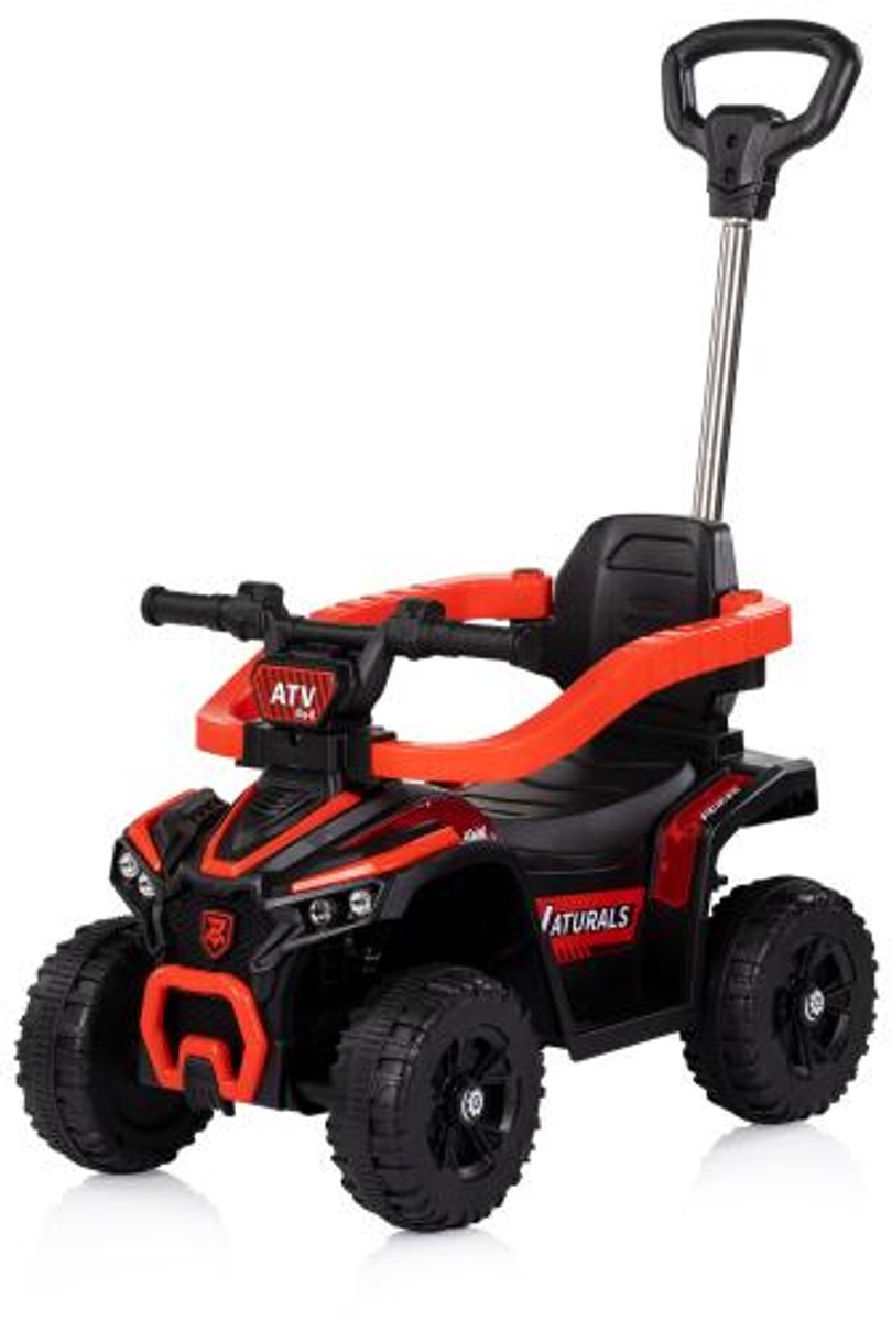 Chipolino Loopauto ATV Rood – Ride-On Kinderauto 3+ met Duwstang, Veiligheidsbeugel, Stabiliteit, Licht & Geluid