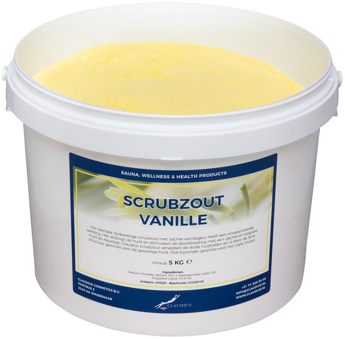 Scrubzout Vanille 5 kg - Hydraterende Lichaamsscrub