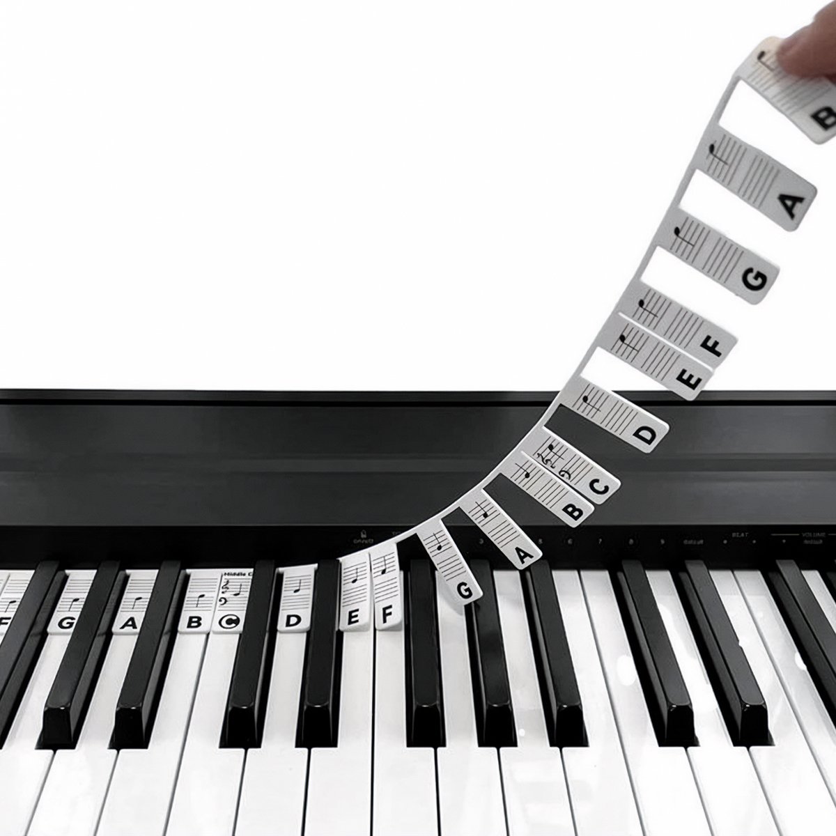 Siliconen Piano Stickers Afneembaar of Keyboard Stickers Herbruikbaar - Wit