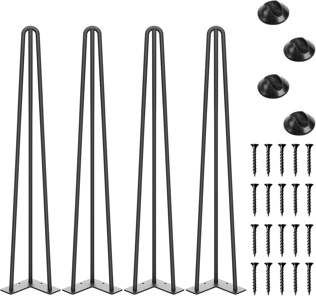 Set van 4 Metalen Haarspeldpoten 71cm (28 Inch) voor Salontafel en Meubels - Zwart Industr