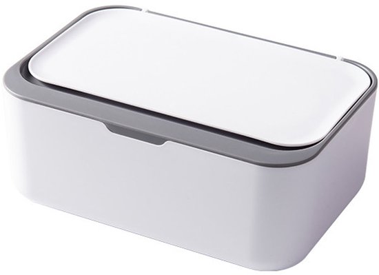 Somstyle Tissuebox Houder - 19 x 13 x 7.5 CM - Billendoekjes Box - Wipe Box - Wit / Grijs — afbeelding 5