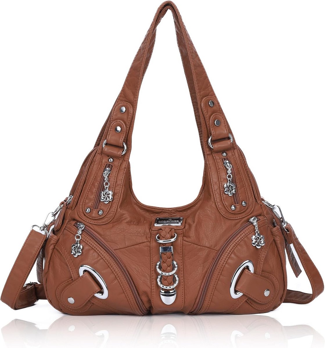 Grote Dames Handtas Schoudertas Imitatieleer Shopper met Veel Vakken