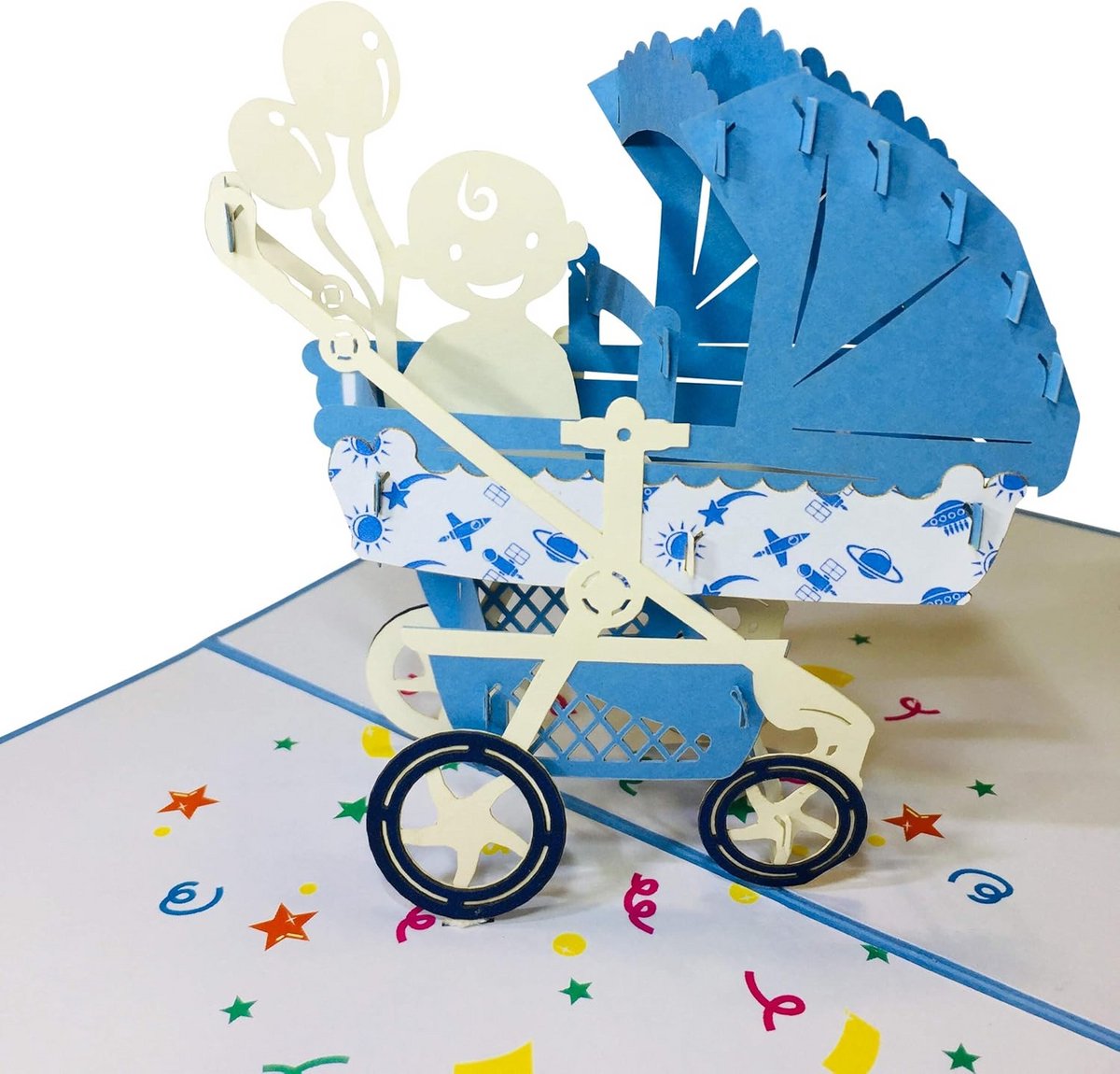 3D Pop-up Wenskaart voor Geboorte en Baby Shower | Mooie Gevouwen Kaart met Envelop