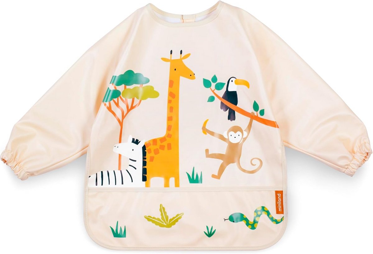 Waterdicht Slabbetje met Mouwen voor Baby's en Peuters - Jolly Dessin