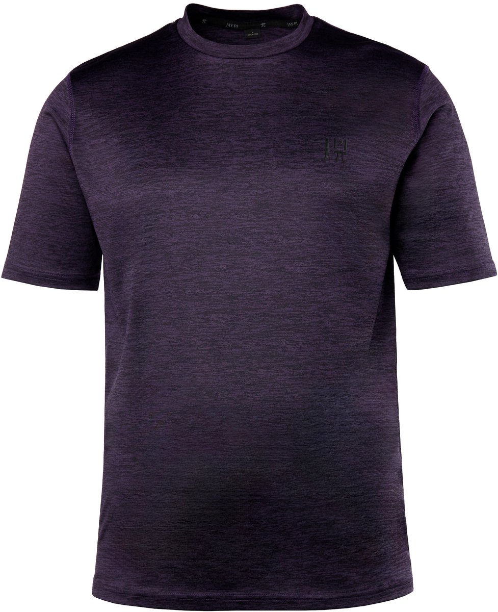 JAY-PI - Heren - Functioneel shirt fitness halve mouw - Donkeraubergine - Maat XL