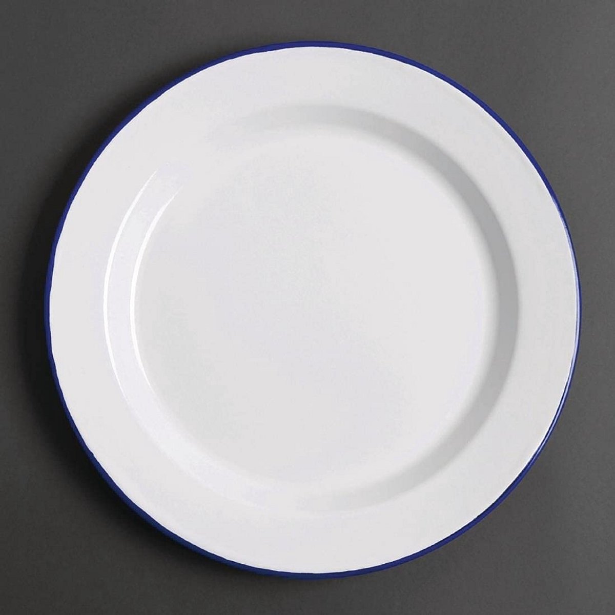 Set van 6 Grote Emaille Borden - 30 cm Diameter - Robuust Diner Servies