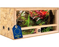 Houten Terrarium 80x40x40cm met Zijventilatie en Hygrometer voor Reptielen
