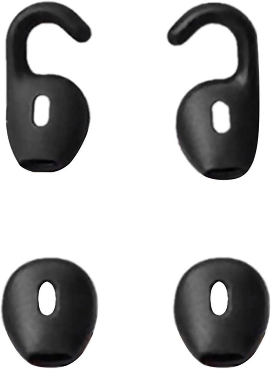 4 Stuks Zwarte Siliconen Oordopjes voor Bluetooth Headsets - Comfortabele Oorhaak Vervanging