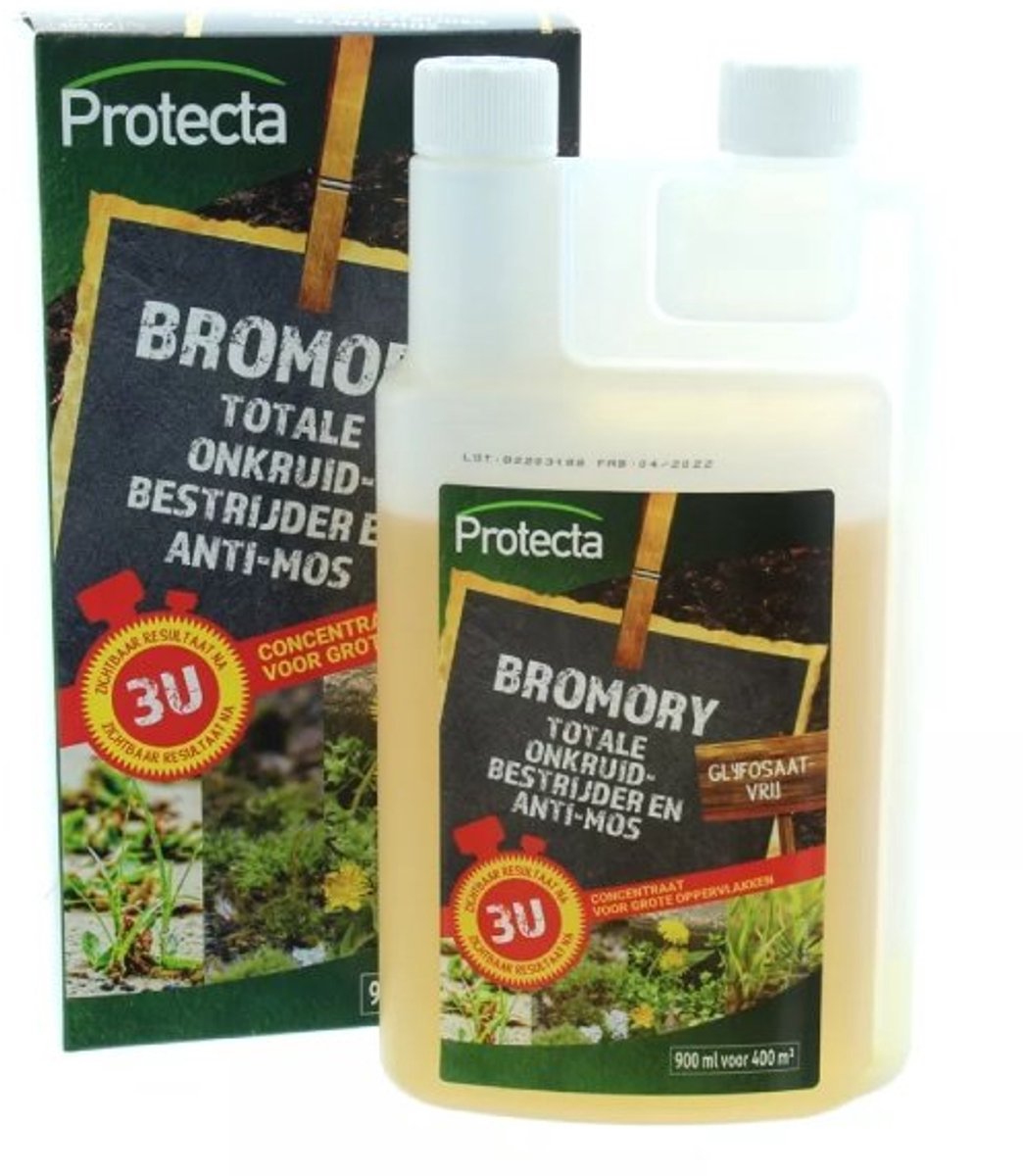 Protecta Bromory tegen onkruid (900 ml/400 m²) - Krachtige Onkruidverdelger - Met gratis cheatsheet