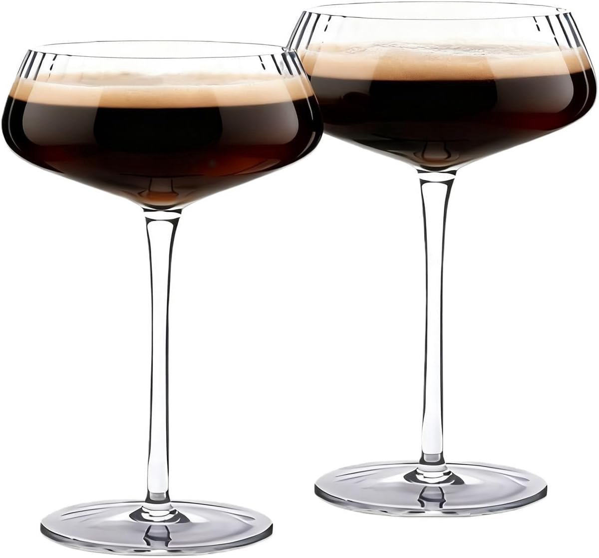 Set van 2 Geribbelde Cocktailglazen - 290 ml - Klassieke Martini- en Wijnglazen