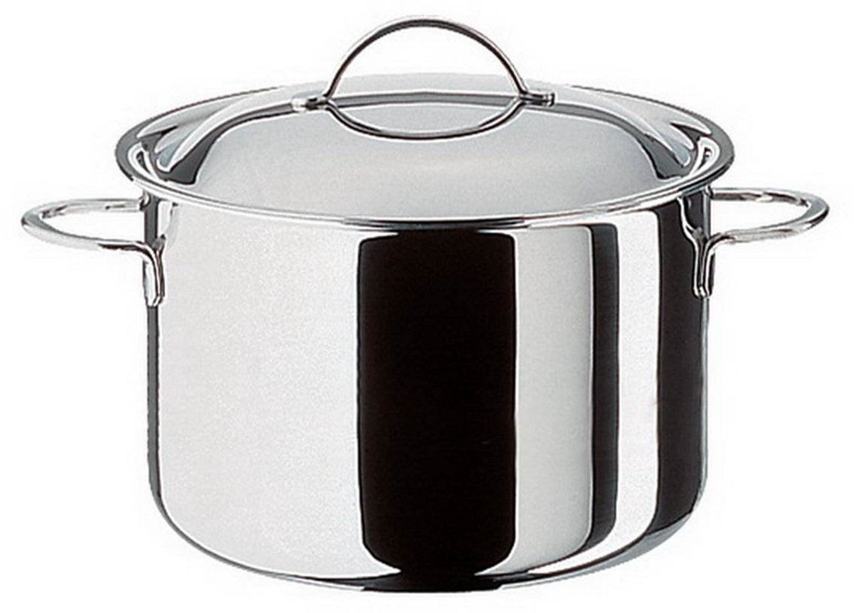 Grote RVS Kookpan met Deksel - 24 cm Diameter - Geschikt voor Inductie