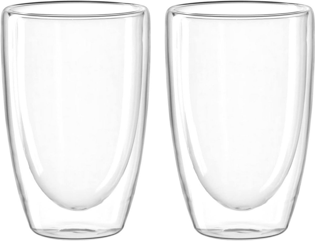 Set van 2 Dubbelwandige Glazen - 400 ml - Voor Warme en Koude Dranken