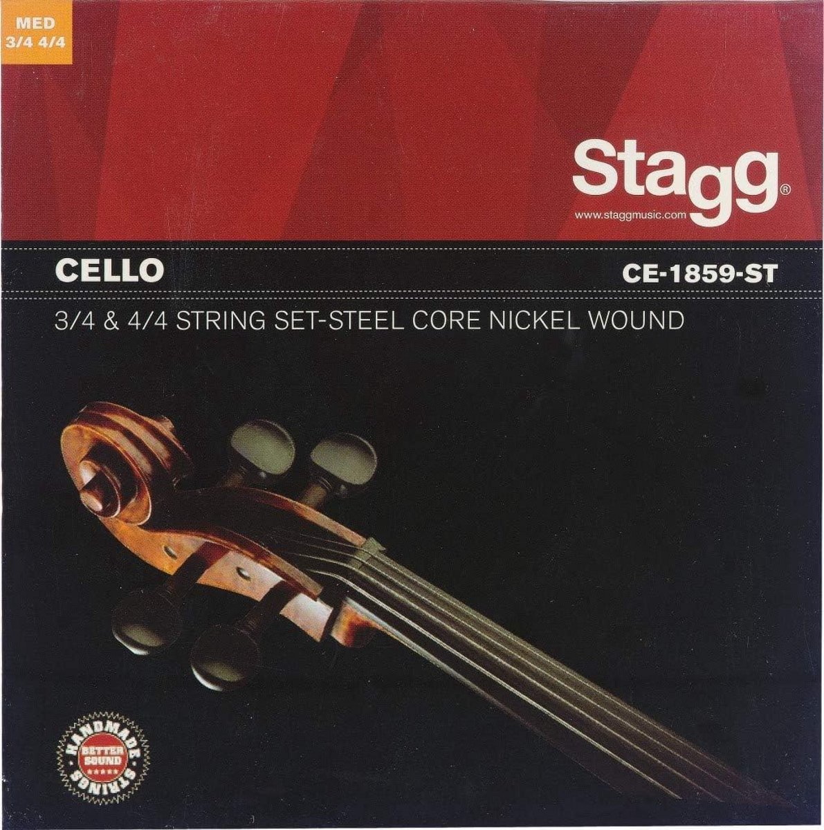 Cellosnaren Set 4/4 en 3/4 Formaat Stalen Kern