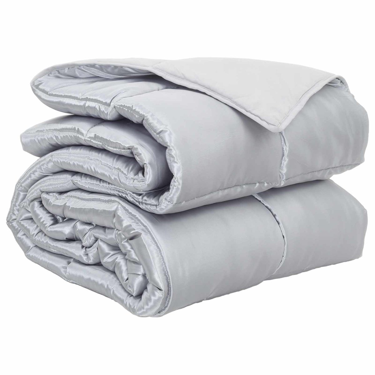 vidaXL - Volledig - Jaar - Dekbed - Zilver - 220 - x - 240 - cm - Satijn - en - Microfiber
