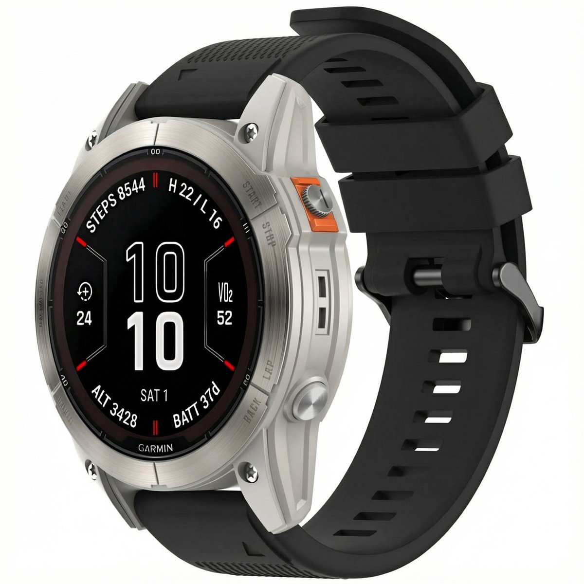 imoshion Siliconen bandje - Geschikt voor Garmin 26 mm aansluiting - Zwart