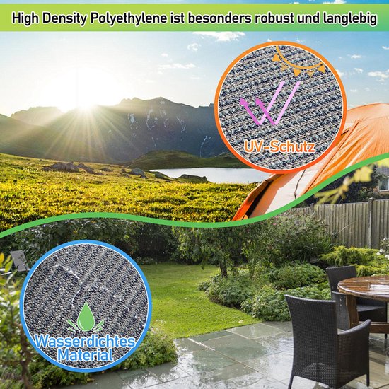 Outdoor tent- en campingmat - Geschikt voor luifel, caravan en camper - Ademend ontwerp, eenvoudig mee te nemen 300x500CM Blauw-grijs van Merkloos — afbeelding 3