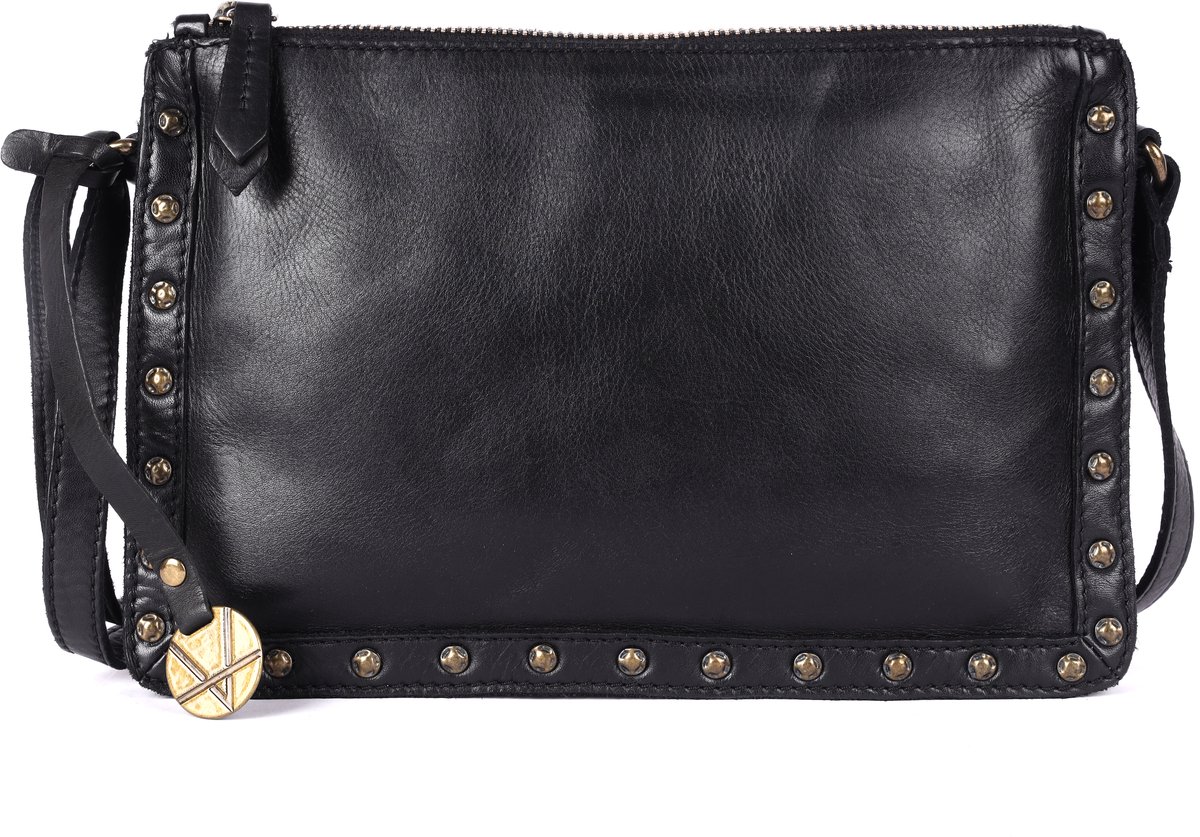 Echte Italiaanse Leren Boho Crossbody Schoudertas met Studs – Stijlvol, Duurzaam & Perfect voor Dagelijks Gebruik voor Dames