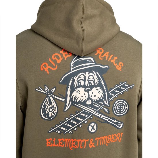 Sweat à capuche Element Timber Hobos Marron L Homme