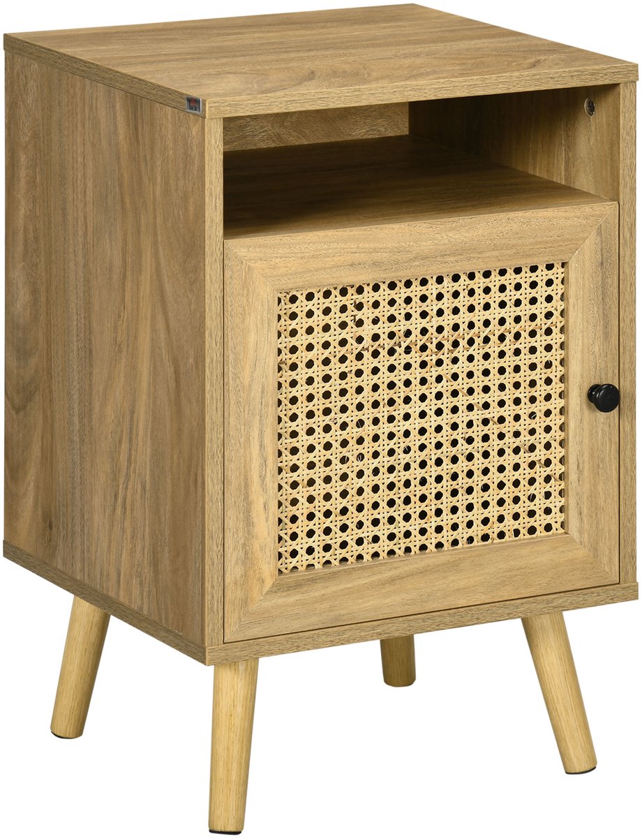 HOMCOM Nachtkastje - Spaanplaat - 39x35x60cm - Natuurlijk hout