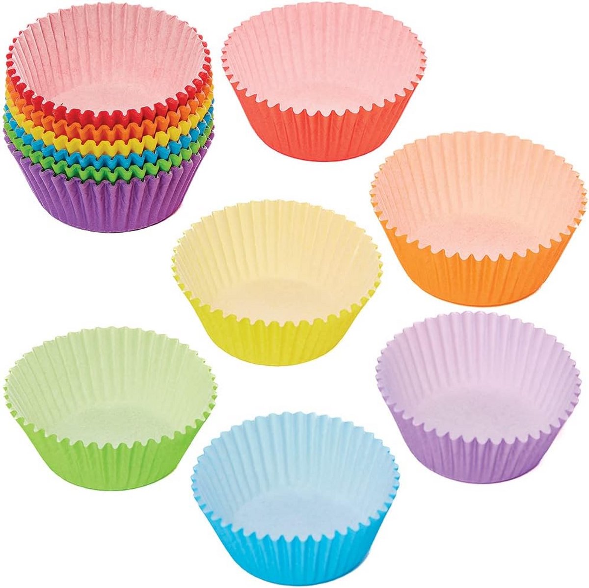 Regenboog Kleurige Cupcake Doosjes - Set van 102 voor Bakken