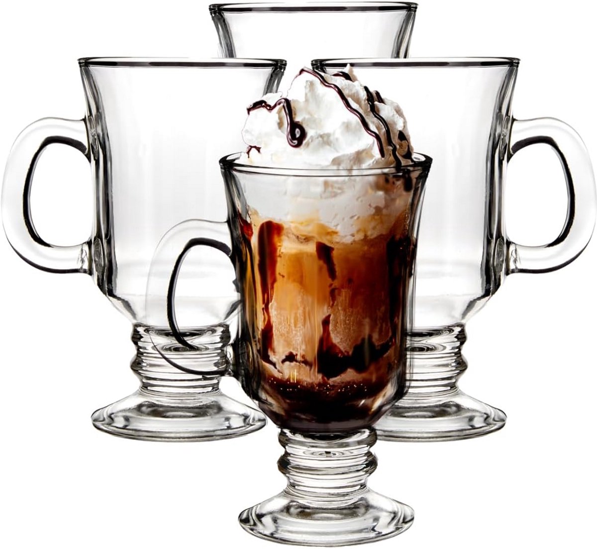 Set van 4 glazen voor Irish Coffee of warme dranken
