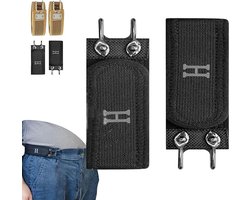 4 stuks Gesploze Riem - Elastische Riemen - Tactische elastische riem - Elastische Riem zonder gesp voor dames en heren - verborgen sluiting - gespvrije riem voor jong en oud - Voor Broeken, Jeans, Casual,Werkkleding - zwart - bruin