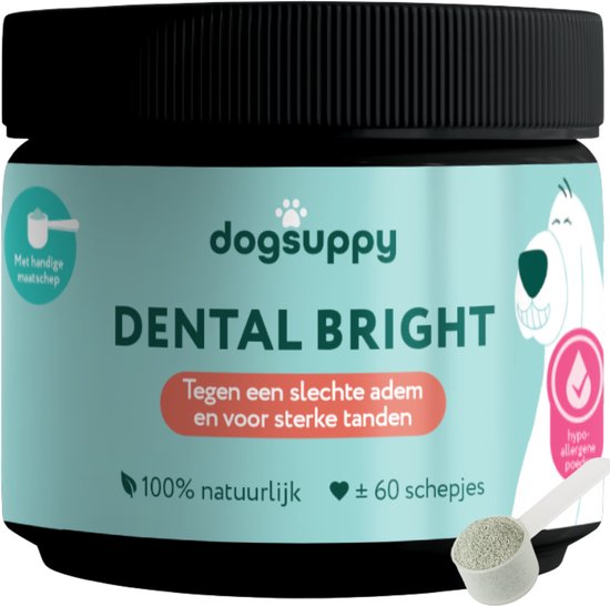 Dental Bright - Frisse Adem, Schone Gebit & Witte Tanden - Vermindert Tandplak & Tandsteen - 60 schepjes - 100% Natuurlijke ingrediënten - Pepermunt, Bruine Algen, Granaatappel & Cichoreiwortel - Alternatief voor Tandpasta & Tandenborstel