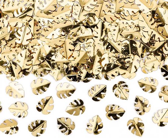 Tafel confetti metallic blaadjes goud