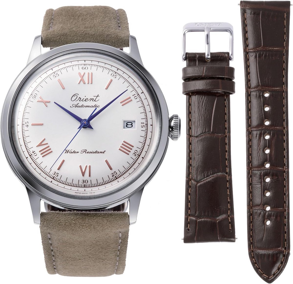 Klassiek Herenhorloge met Wit Wijzerplaat en Leren Band