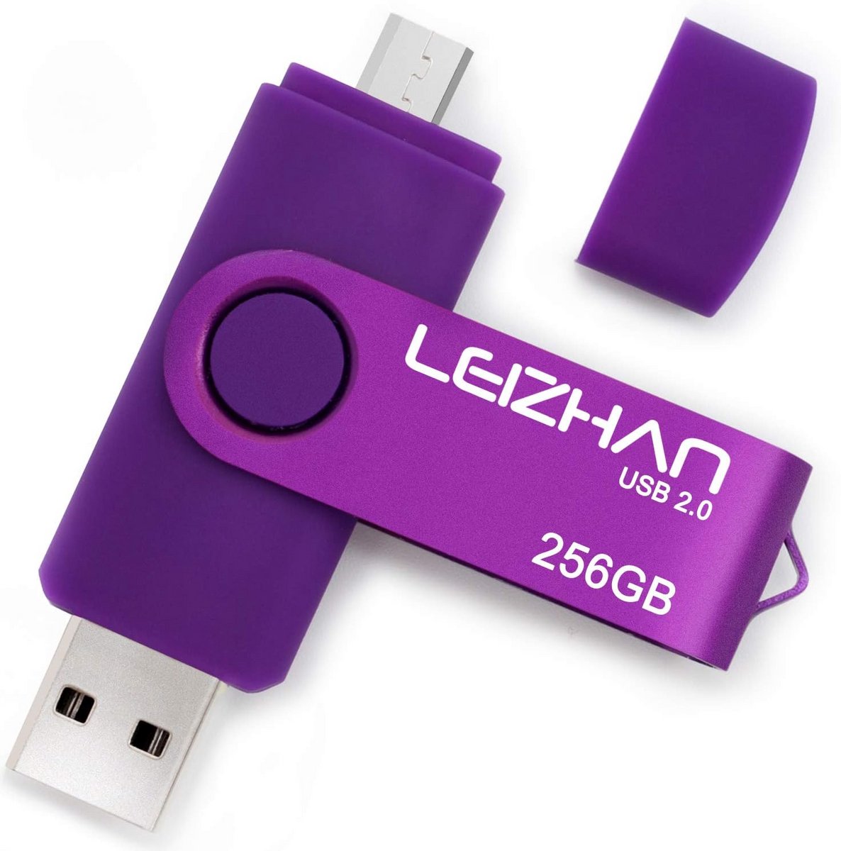256GB OTG USB Stick Micro Telefoon Flash Drive Dual Connect Adapter Blauw