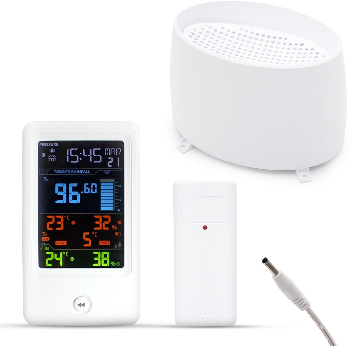 Intelligent Weerstation met Regenmeter en Buitensensor