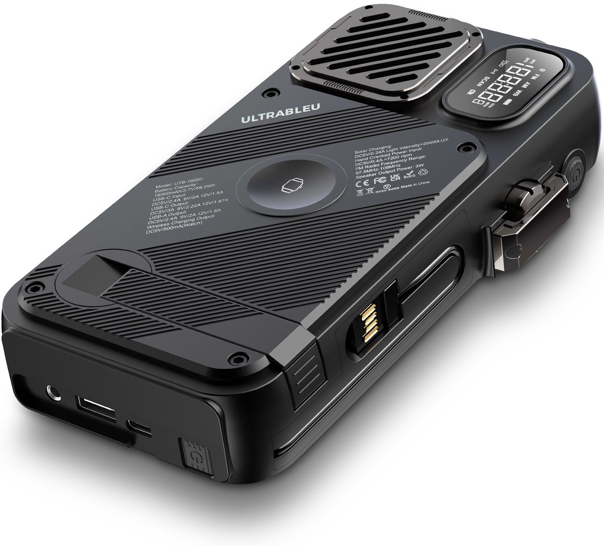 ULTRABLEU Powerbank Zonne-energie 16.000 mAh met Noodradio - afbeelding 3