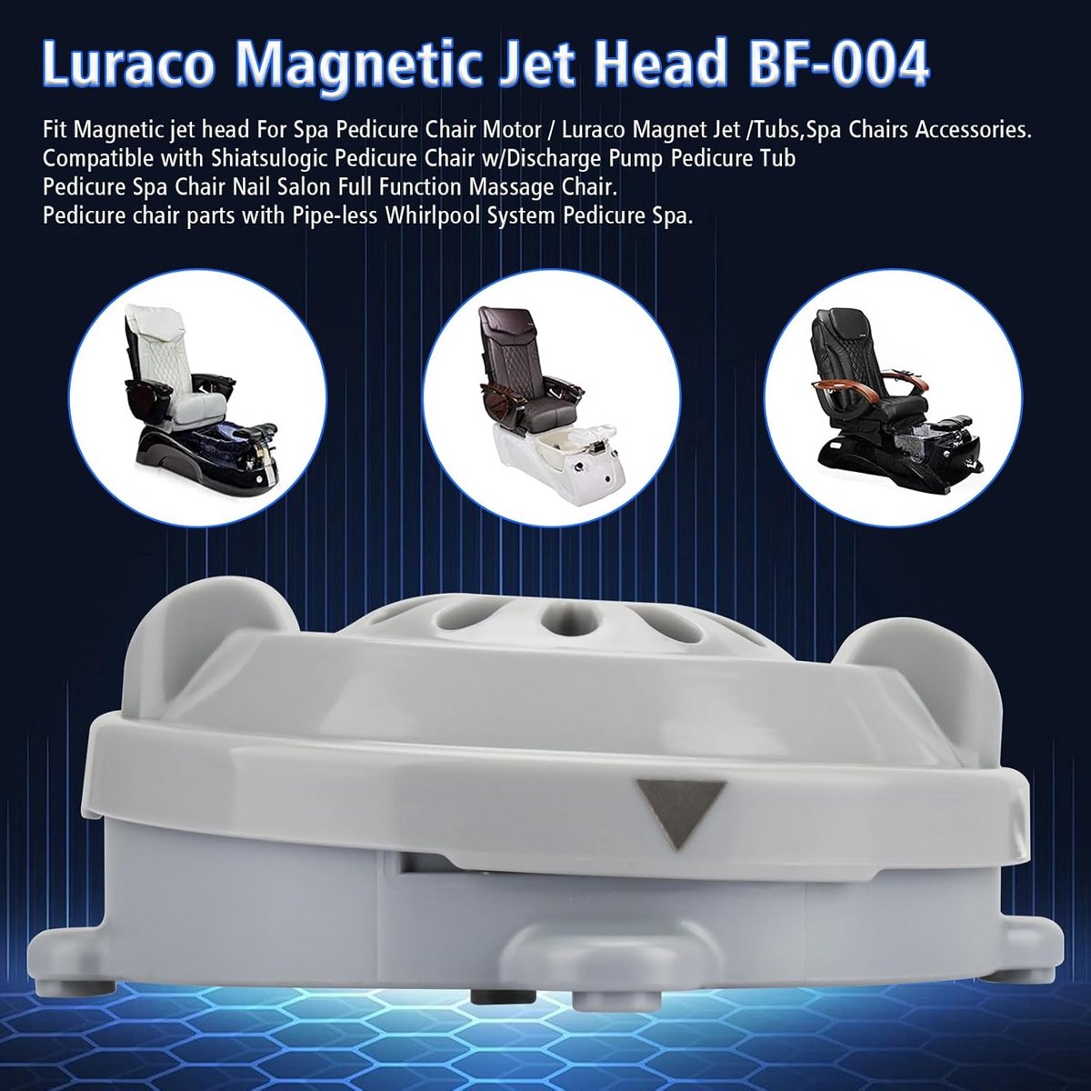 2x Magnetische Voetspa Pompkop Vervanging voor Jet Motor - Lekkagevrije Impeller voor Pedicure SPA Stoel