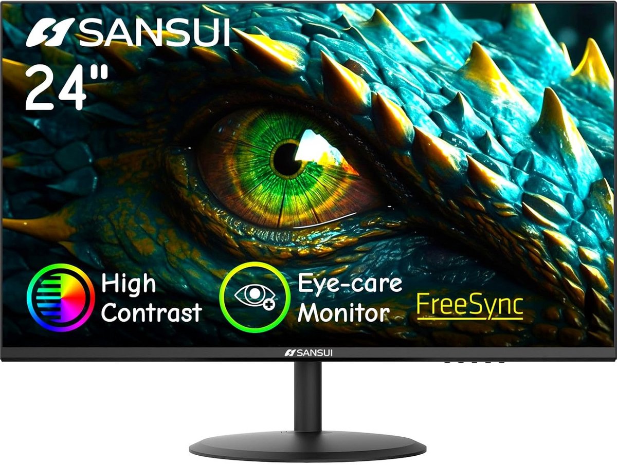 24 inch Full HD IPS Monitor 75Hz - Randloos Beeldscherm met Oogzorg - HDMI & VGA