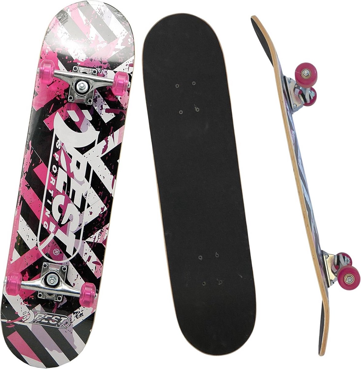 Compleet Skateboard voor Beginners en Gevorderden Duurzaam Hout en Aluminium Deck Wit