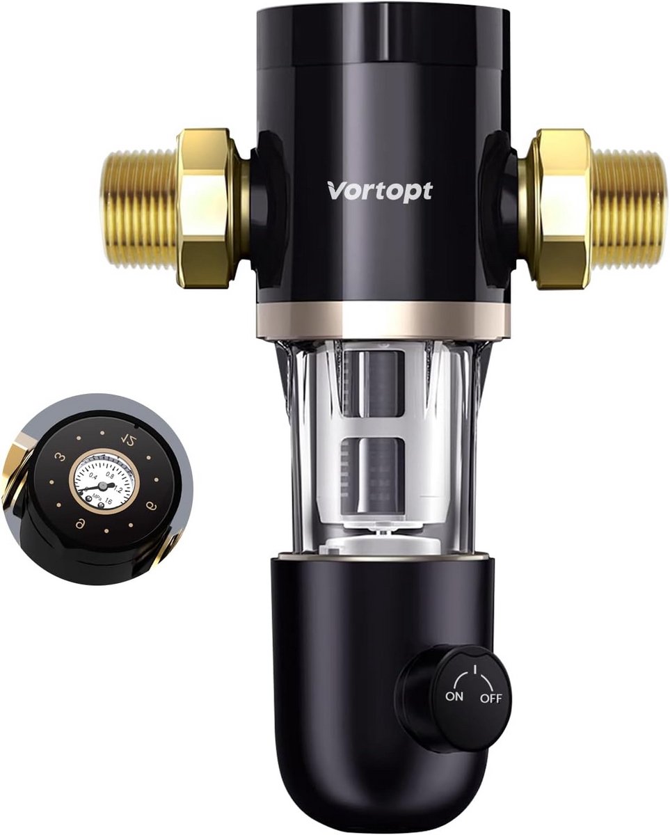 Sedimentfilter voor Thuisgebruik met Automatisch Terugspoelsysteem en Manometer