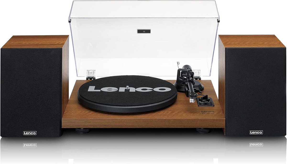Platenspeler met Bluetooth en Externe Houten Speakers - Riemaandrijving