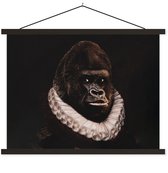 Porte-affiche avec affiche - Affiche scolaire - Peinture - Singe - Maîtres anciens - 120x90 cm - Lattes noires