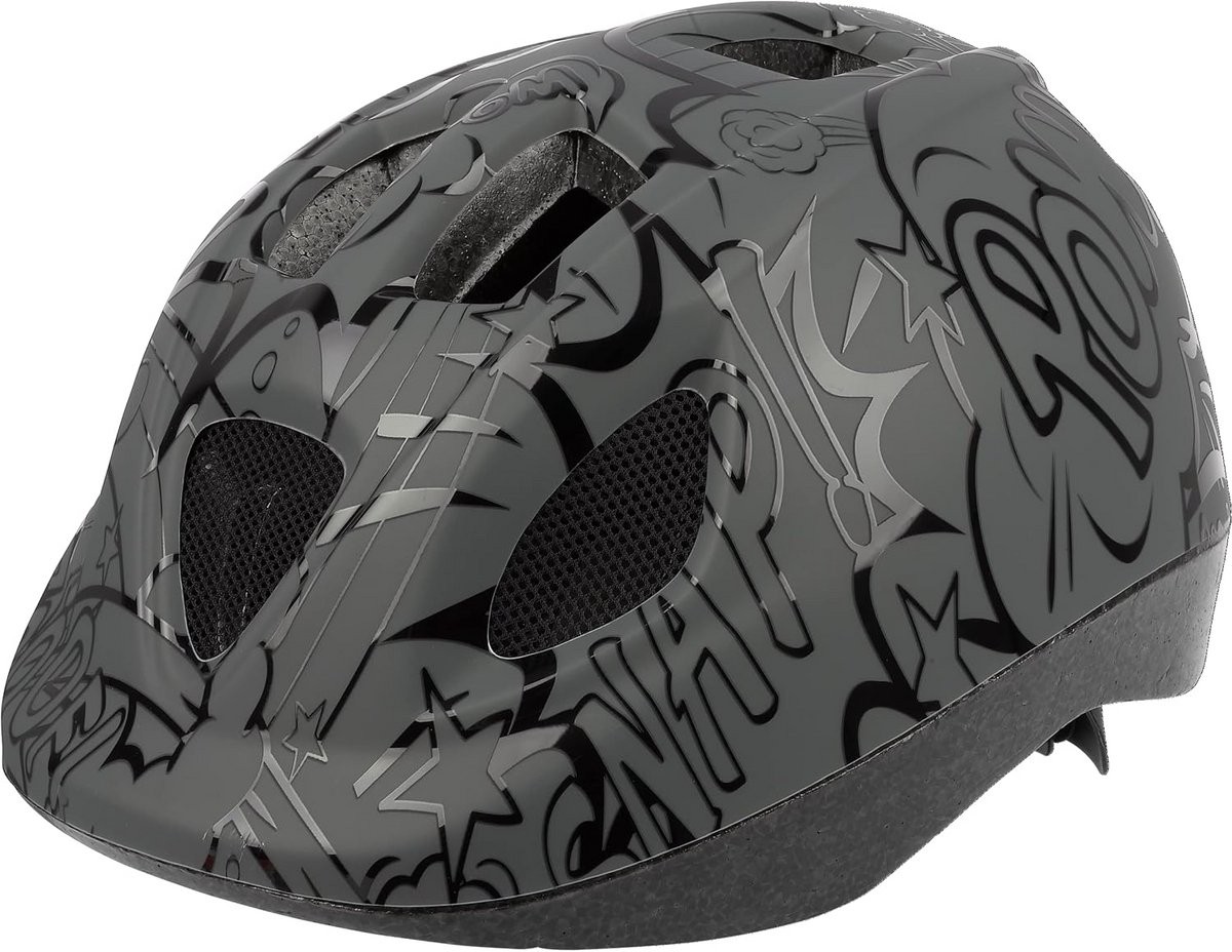 Kinderen Fietshelm XS (46-53cm) met CE Keuring - Verstelbare Veiligheidshelm voor Fietsen, Skateboarden en Schaatsen in Grijs/Zwart