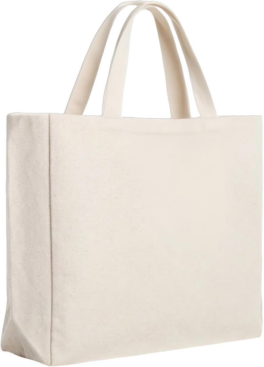Grote Katoenen Tote Bag 45x35cm – Blanco Herbruikbare Boodschappentas & DIY Canvas Tas