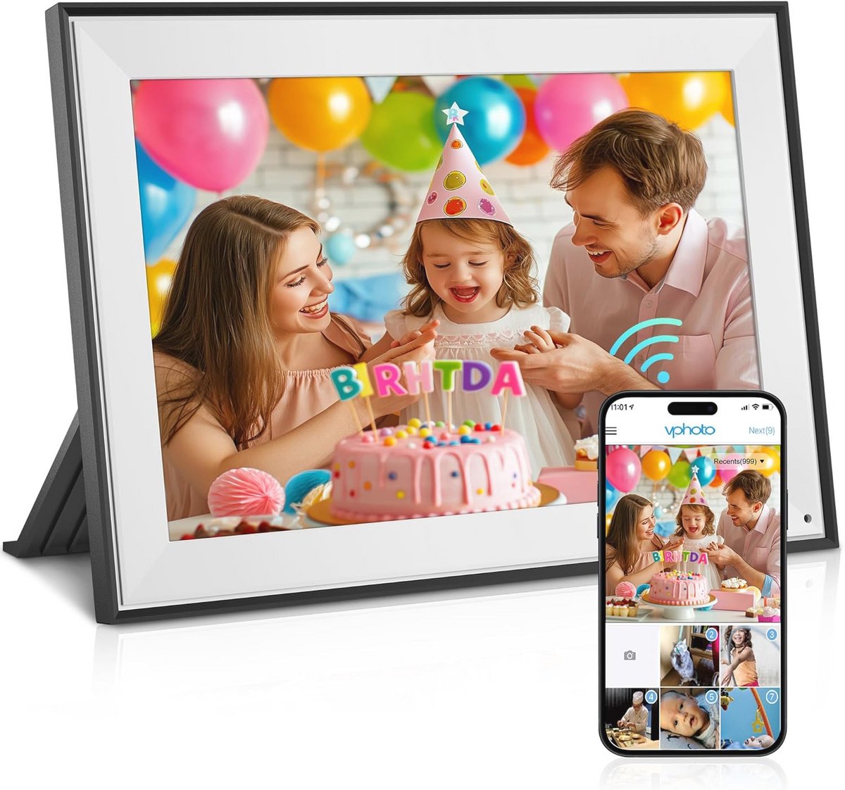10.1 Inch WiFi Digitale Fotolijst met HD IPS-Touchscreen