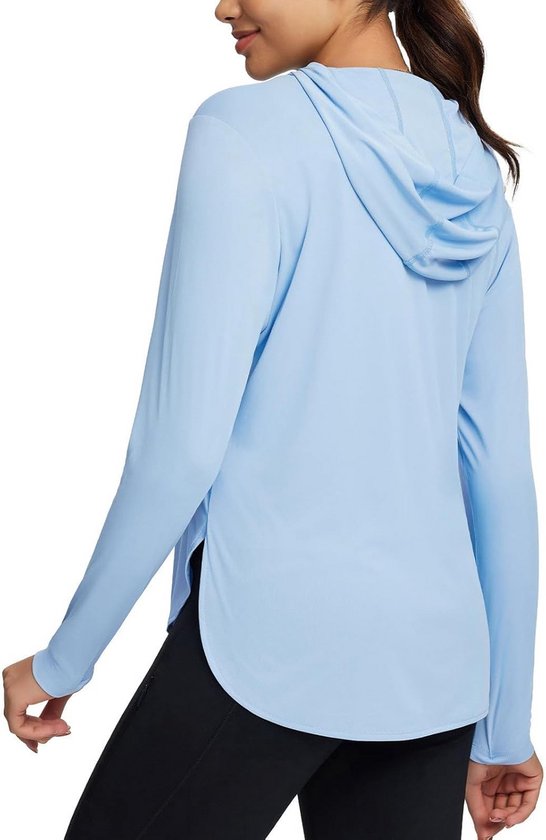 Vrouwen Atletische Jas Lichtgewicht Lange Mouwen UPF 50 Hiking Shirts Volledige Rits Zon Bescherming Hoodie Met Zakken (Color : Gray, Size : M