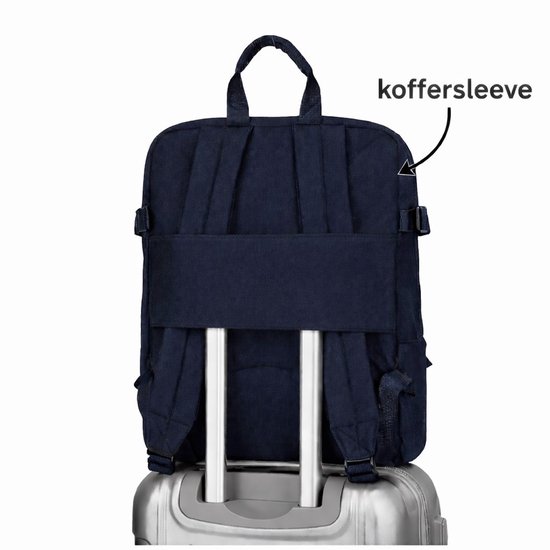 MATEIN Handbagage, reisrugzak, cabine, vliegtuig, voor Ryanair, handbagage, dames, heren, college, school, werk, Donker Paars, Ryanair 40x30x20